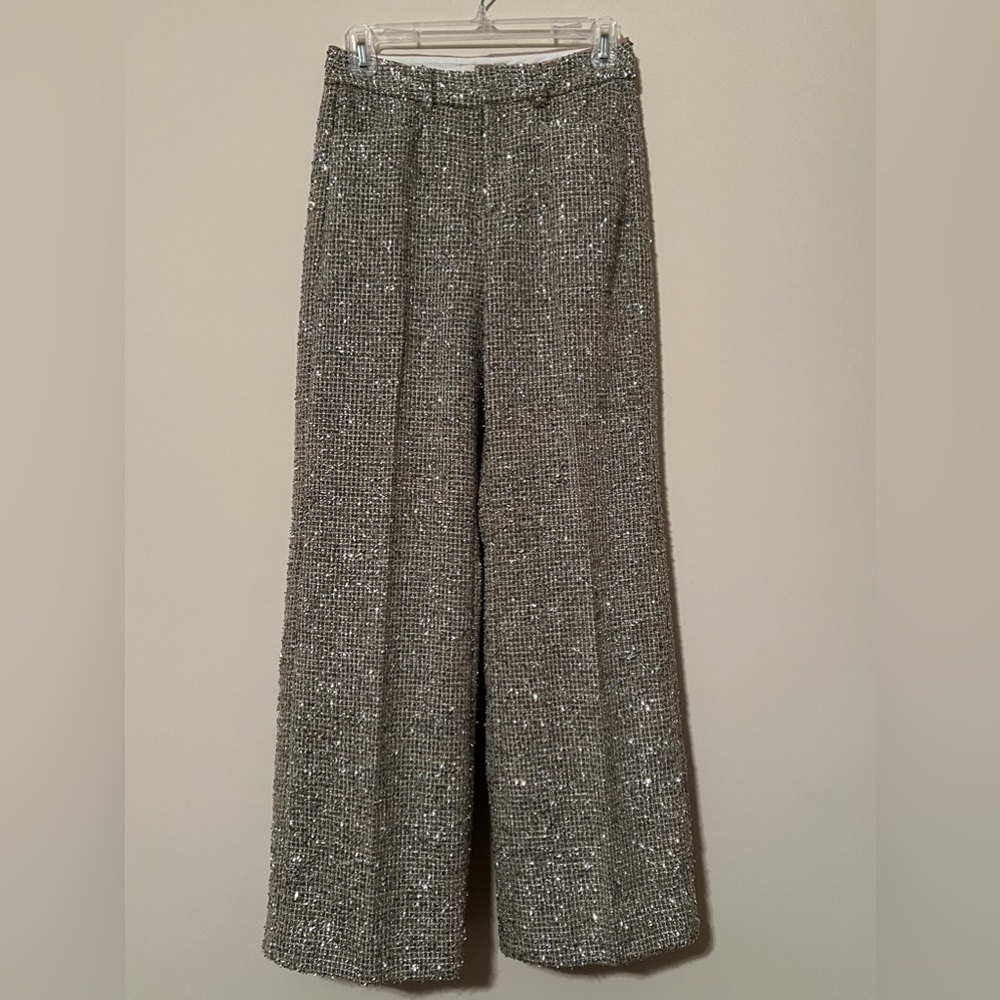 Banana Republic COLETA TINSEL TWEED WIDE-LEG PANT Sold Out Size 0P